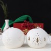 yeerockal Set of 2 Christmas Bauble Pendants Ceramic White with