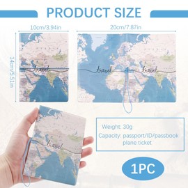 eModwey Passport Plastic Protective Case - ID Cover Vaccination Certificate Protection Closure and Card Slot - Robust ID Cover and Vaccination Certificate Protection - Vintage World Map Design, Ideal