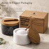 Vorisebo Marble Salt Cellar with Lid & Spoon, Salt Container,