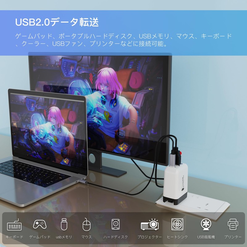 [Innovative Version with GaN / Compact Size] TreasLin CD0303-B-65W Multi-Function