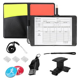 Xmart Referee Set Football Referee Set Referee Cards Comes with Referee Whistle Band Whistle Clip Score Sheet x 10 Suitable for Football and Volleyball Games