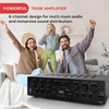 Pyle Wireless Bluetooth Home Audio Amplifier System-Upgraded 6 Channel 750