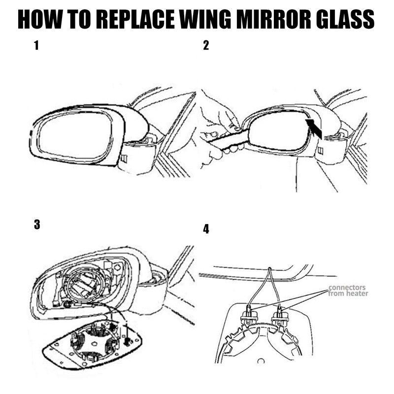 AUTOXBERT Mirror Glass Replacement Passenger Right Side Mirror Heated with