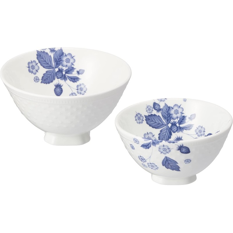 Wedgwood aW1053155 Strawberry Bloom Indigo Rice Bowl (Rice Ball) Tableware,