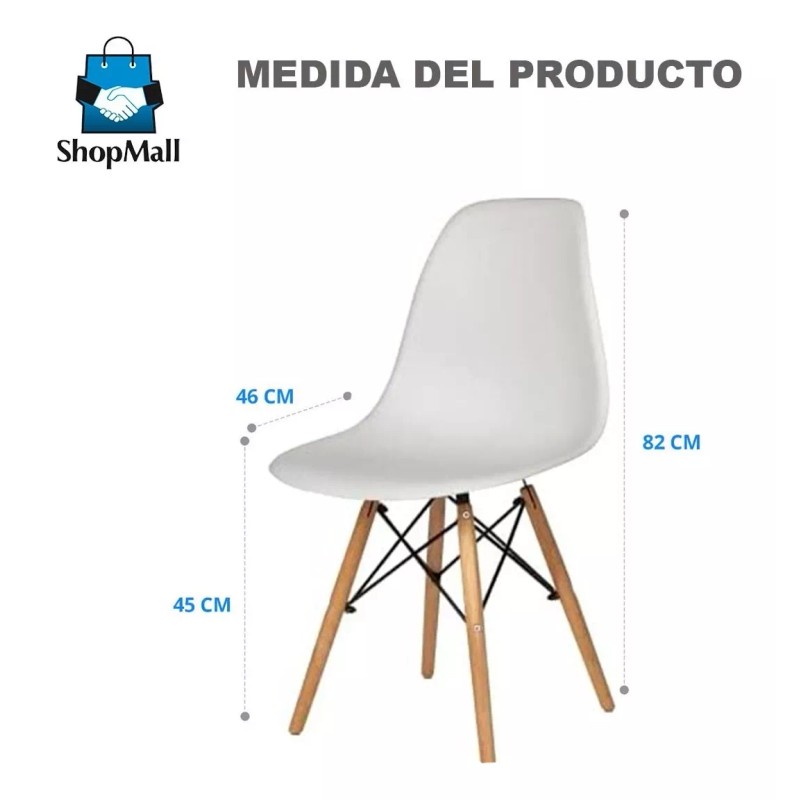 ShopMall Set De 4 Sillas Eames Modernas Minimalistas Casa -