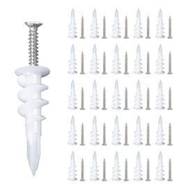 Plasterboard Wall Plug, 25PCS Drywall Anchor, (10 * 32mm) plaster Boarding Fixings,Raw Plugs for Plasterboard,Suitable for Gypsum Board, Fiberboard, Etc, Easy to Load and Unload, Reusable