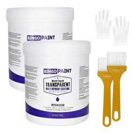 Waterproof Sealant 70oz Clear, BingoPaint Transparent Waterproof Coating Clear Sealant Water-Based Invisible Agent Roofs, Walls, Garden, Terraces Indoor & Outdoor