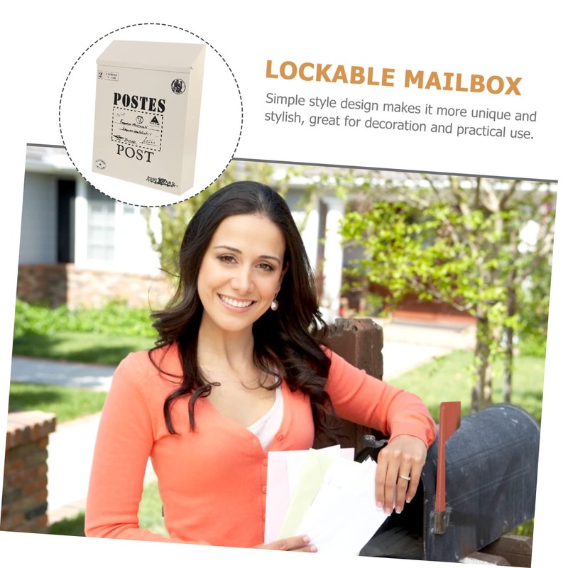 Levemolo Vintage Mailbox Wall Mount Retro Letter Box Lock Suggestion