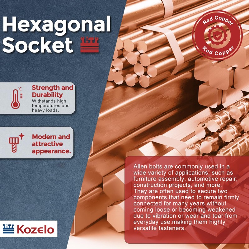 Kozelo 20pcs M3 Hex Socket Cap Screw Bolt Nut Assortment