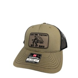 Save The Turtles Hit It Raw Hat - Funny Comedy Hat - Plastic Straws Environment - Beach Hats For Men - Fathers Day Christmas Birthday Gift For Dad Husband Son Boyfriend - Richardson 112 Trucker Hat (Loden)