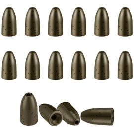 16 Pcs Tungsten Fishing Weights for Bass Fishing Pitching and Flipping Sinker Size Sizes 1/8 1/4 3/16OZ Bullet Sinker, Bass Fishing Gear (3/16 oz)