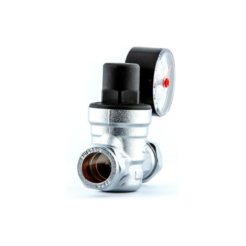 TEAM CONTROLS WATER PRESSURE REDUCING VALVE WITH GAUGE 15MM &