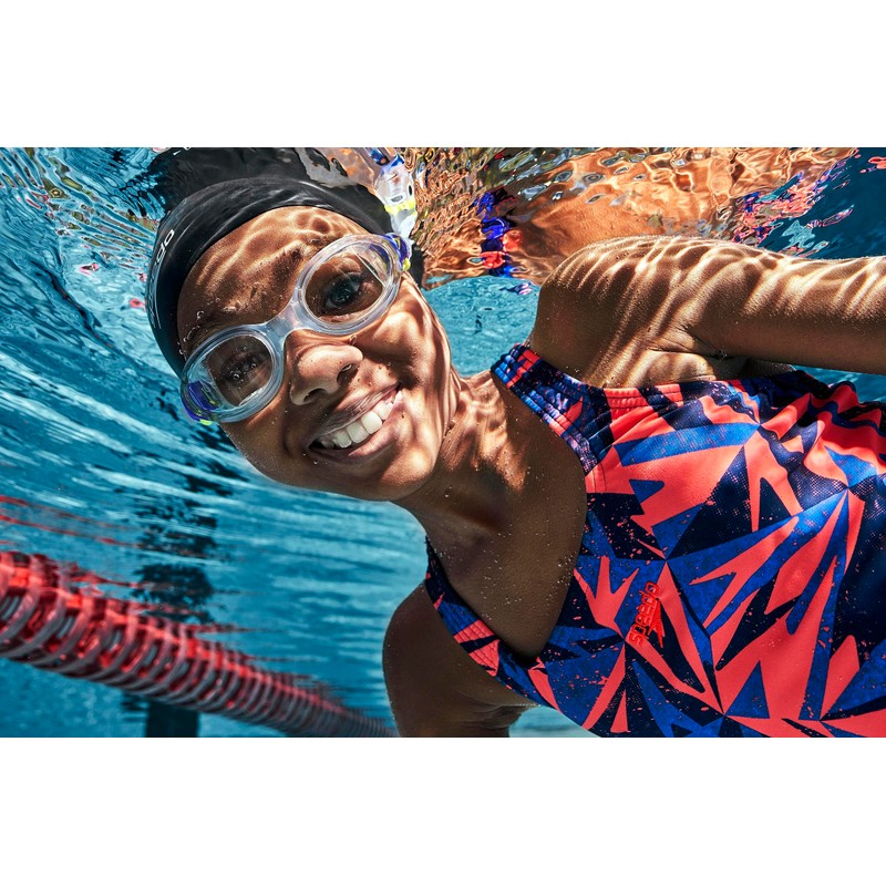 Speedo Unisex Children's Biofuse 2.0 Swimming Goggles, Transparent/Real Cobalt Blue/Lemon