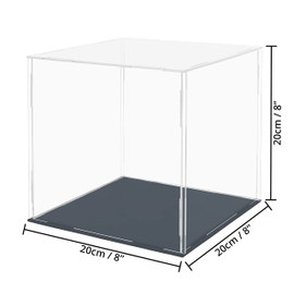 Belle Vous Transparent Acrylic Display Case - 20 x 20 x 20 cm Large Acrylic Boxes for Displaying - Dustproof Display Case for Action Figures and Collectibles - Square Display Case - Acrylic Display