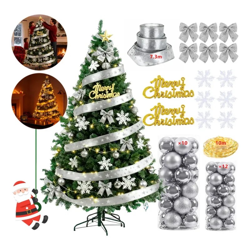 HERFLOS INTERACTIVO - Árboles De Navidad 2.2m Verde Pino Artificial