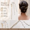 Vintage Pearl Tassel Hair Stick for Women, Branch Shape Gold