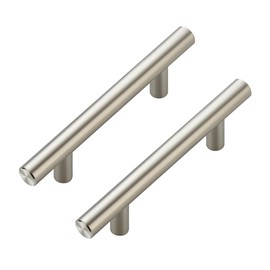 JOY DECOR 5 Pack Cabinet Handles, Brushed Nickel Cabinet Pulls, 3 in Hole Center Kitchen Cabinet Handles, Stainless Steel T Bar Handles for Dresser Drawers