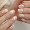 Polvo de uñas cromado blanco Aurora – Brillo espejo para
