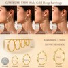 KUMIKUMI Sterling Silver Hoops Earrings for Women,5MM Wide Hypoallergenic Thick