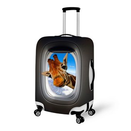 Dremagia Giraffe Funny Travel Luggage Cover Anti-scratch Dust-Proof Baggage Suitcase Protector Fits 22-25 Inch Luggage