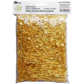 E90042 Pack of 1000 Safety Pins Small Gold Approx. 28 mm