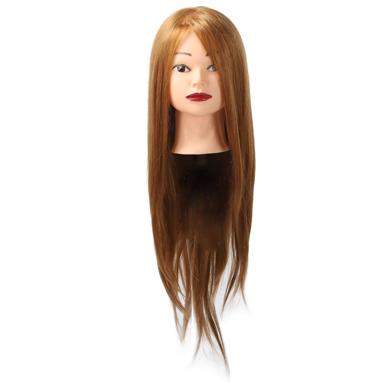 Hairdressing Mannequin Head 85 Percent Real Hair Flexible Multipurpose Hair