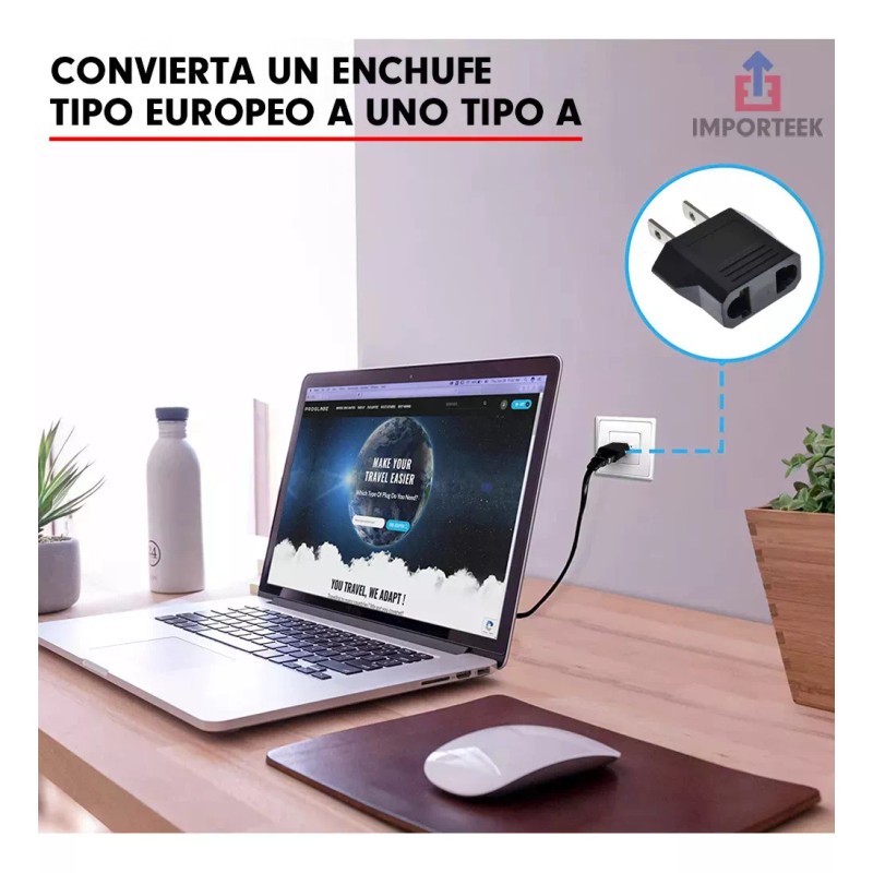 Importeek 15pz Clavija Adaptador Corriente Europa American Us Eu Viaje