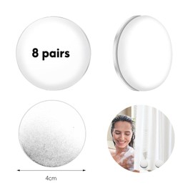 Shower Curtain Weights, 8 PCS Magnetic Curtain Weights, Magnetic Shower Curtain Weights Outdoor Curtain Liner Magnets for Curtains Shower Curtains Tablecloths(White)