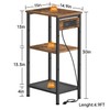 Creso hom Tall End Table with Charging Station, 3 Tier