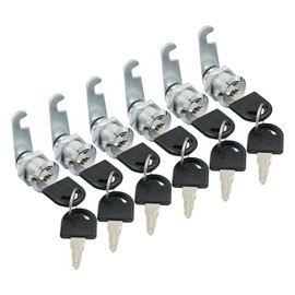 ZENITHX Cerraduras de Gabinete 6 Piezas,Cerraduras de Seguridad con 2 Llaves, Aleación de Zinc Cerradura de Leva para Archivos,para archivos, armario,oficina(plata)