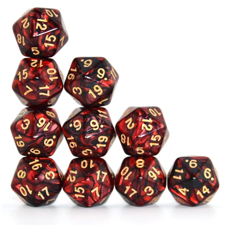 SmartDealsPro 10-Pack 20 Sided Dice D20 Polyhedral Dice for DND