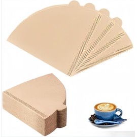 FENASH Cone Filters #4，Coffee Filters Cone, Size 4 Coffee Filters Cone，Easy to Clean and Convenient for Brewing (100 sheets) (brown)