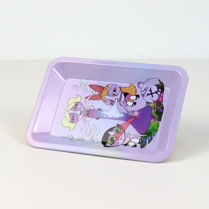Rolling Trays Premium Metal Tray with Design - Perfect Size