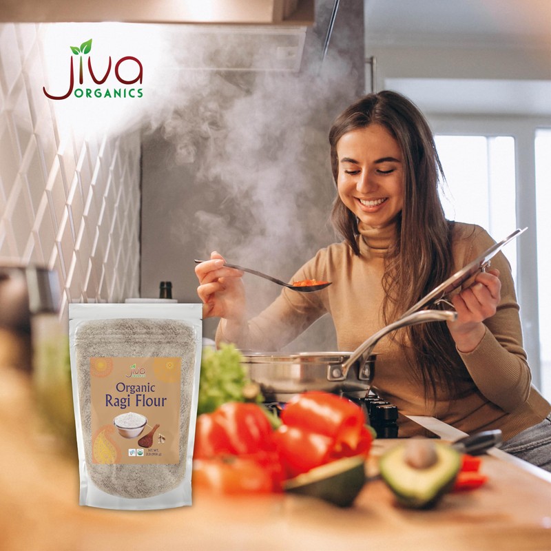 Jiva Organic Ragi Flour 2 Pound Bag (32 ounce) -