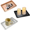 2 PCS Stainless Steel Square Trays,Trinket Serving Trays (Silver)