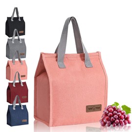 HZYUEKUN Lunch Bag Portable Tote Bag Leak-Proof Lunch Box Bag Thermal Cooler Bag Waterproof Lunch Box Container Lunch Organizer for Work School Travel Picnic for Kids, Girls, Boys, Women Men(Pink)