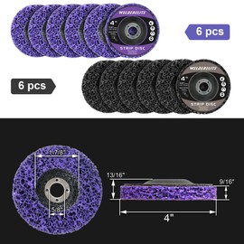 WelderElite Paint Stripping Discs Set, 4" 12-Pack - 6 Purple and 6 Black Angle Grinder Discs for Removing Paint, Rust, and Adhesive from Metal and Wood