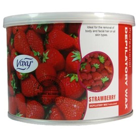 Vaxy Waxing Pots 400g Strawberry Flavour Depilatory Wax Cream Salon Face Body Leg Hair Removal