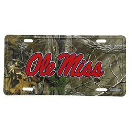 Ole Miss Mississippi Rebel Camouflage 6"x12" Aluminum License Plate Tag