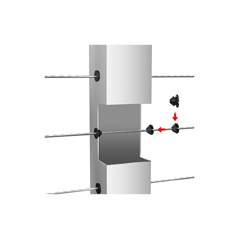 BLIKA 100 Pack Cable Railing Rubber Grommets for 1/8" 5/32"