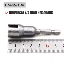 Wing Nut Driver Tightener Drill Parts Twisting Tool, 2 PCS 1/4 Inch Hex Shank Wire Nut Driver Hurricane Shutter Fasteners Slotted Wing Nut Drill Sleeve Socket Wrench Tool Set