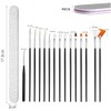 Nail Brushes for UV Gel Nails (15 Pieces) 2 Pieces