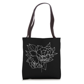 Line art flowers minimalist - Minimalistic abstract flowers Tote Bag