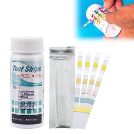 50 Stück Pool Teststreifen, Pool Tester PH und Chlor, 3 In 1 Pool-Teststreifen FüR Spa, für Pooltester Testen Cyanursäure, Wassertest, Restchlor CI Gesamtalkalität, Wasserhärte