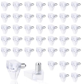 40PCS 5mm Shelf Support Peg, Clear Plastic Cabinet Shelf Support Pins, Shelf-Holder Replacement Pegs, Shelf-Holder Locking Pins for Cabinet, Bookcase, Closet, Kitchen, Furniture and Shelves