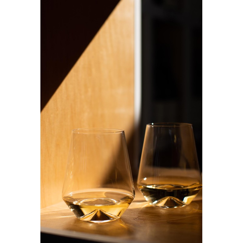 Sempli Monti Bianco Stemless Wine Glasses Set of 2 -