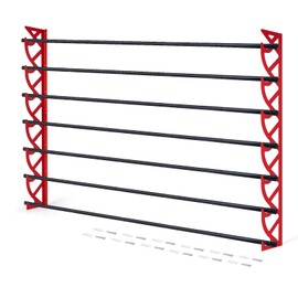 FOSHIO Vinyl Roll Holder with Poles, Metal Rack with 7pcs Extendable 70” Poles with Mounting Hardware Wall Mounted for Pulling More Rollers of Vinyl, Transfer Paper Tape, Wallpaper, Window Film