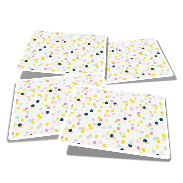 Vinyl Rectangle Stickers (Set of 4) 10cm - Pink Yellow