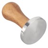 Kitchen Wooden Handle Stainless Steel Base Coffee Powder Press Hammer