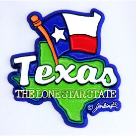 Texas State Map-Flag Fridge Collectible Souvenir Magnet